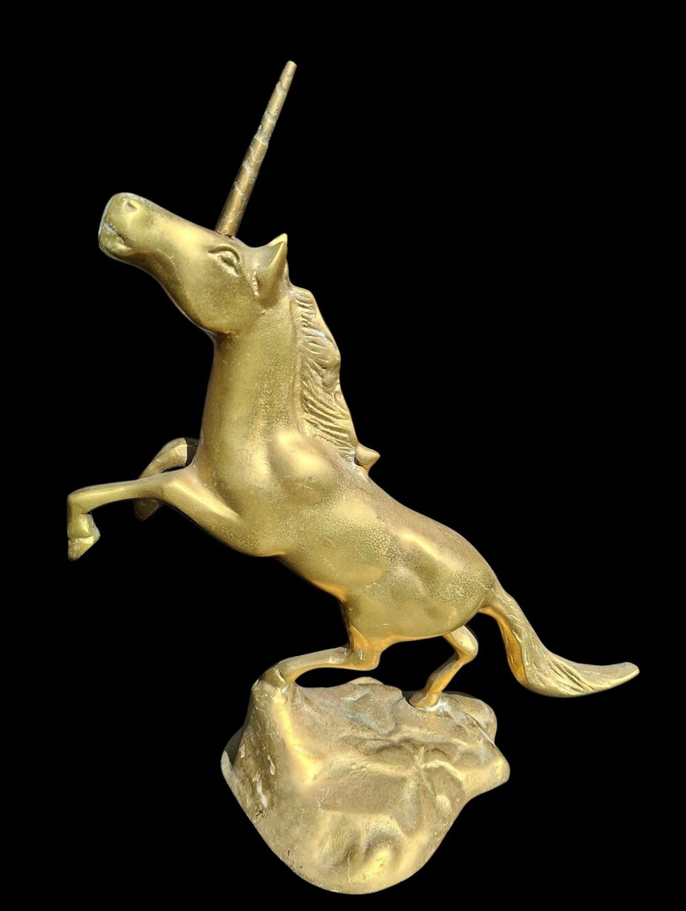 Vintage Brass Unicorn Figure, MCM Mythical Prancing Unicorn, Mid Century Brass